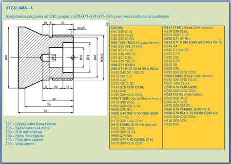 cnc torna programlama örnekleri|cnc torna programı.